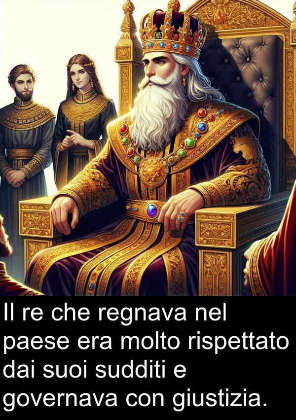 dai: Il re che regnava nel paese era molto rispettato dai suoi sudditi e governava con giustizia.