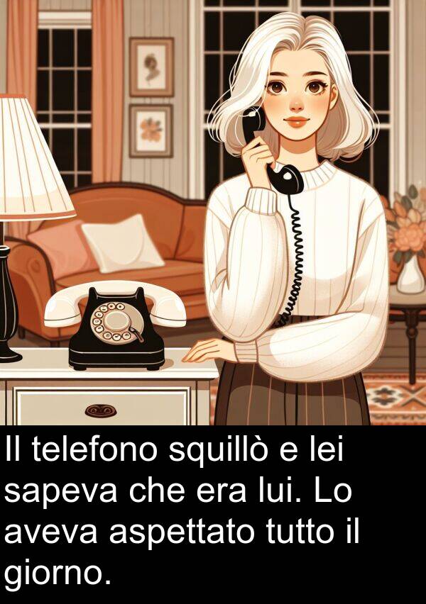 giorno: Il telefono squillò e lei sapeva che era lui. Lo aveva aspettato tutto il giorno.