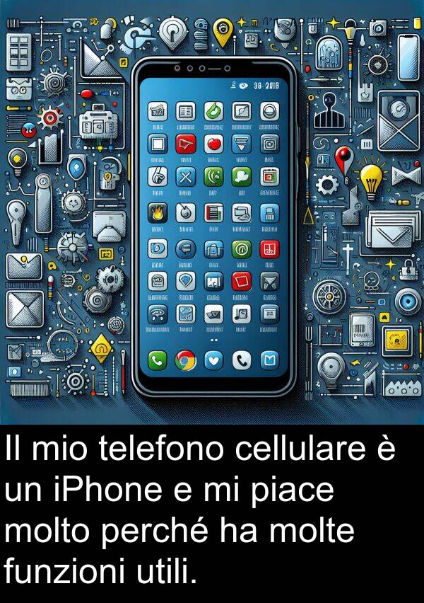 telefono: Il mio telefono cellulare è un iPhone e mi piace molto perché ha molte funzioni utili.