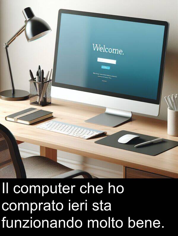 ieri: Il computer che ho comprato ieri sta funzionando molto bene.