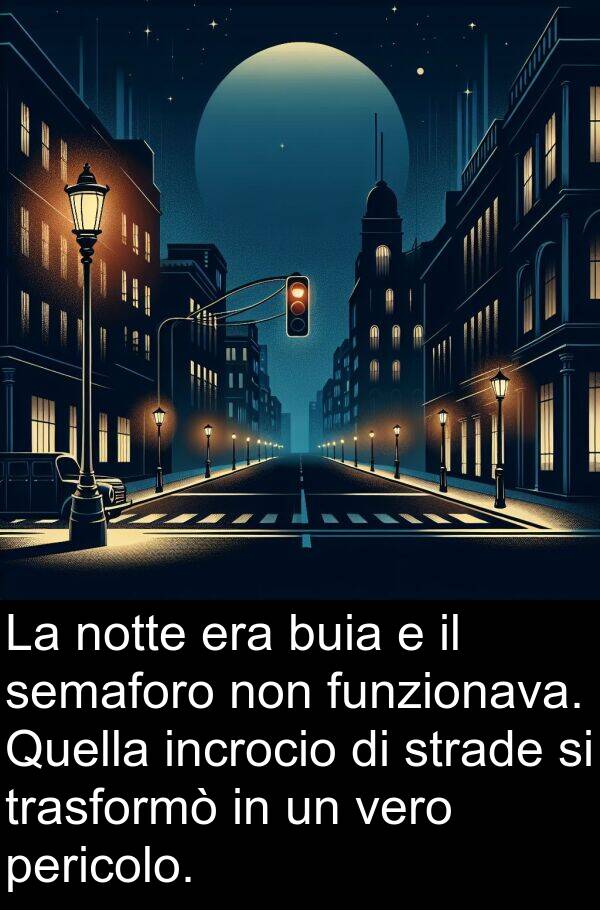 vero: La notte era buia e il semaforo non funzionava. Quella incrocio di strade si trasformò in un vero pericolo.