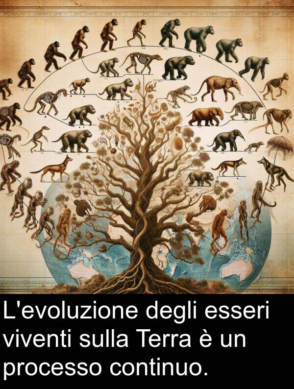 degli: L'evoluzione degli esseri viventi sulla Terra è un processo continuo.