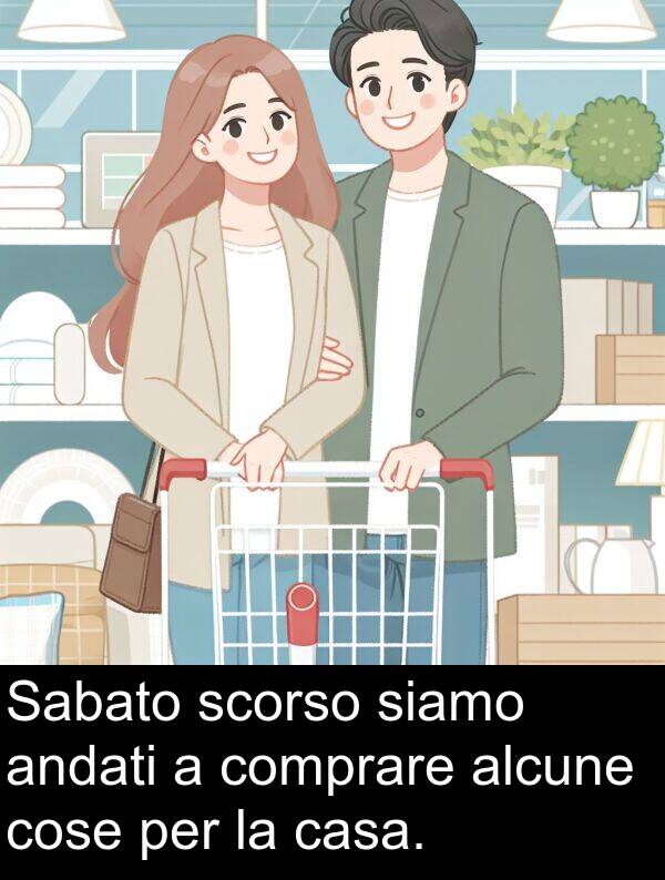 andati: Sabato scorso siamo andati a comprare alcune cose per la casa.