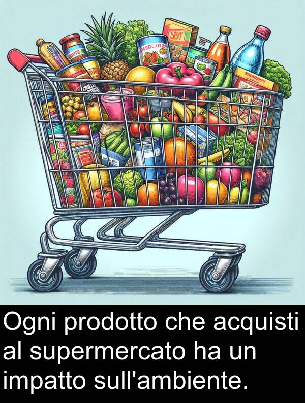 impatto: Ogni prodotto che acquisti al supermercato ha un impatto sull'ambiente.