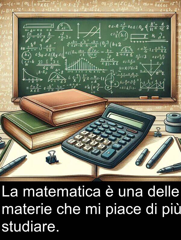 delle: La matematica è una delle materie che mi piace di più studiare.