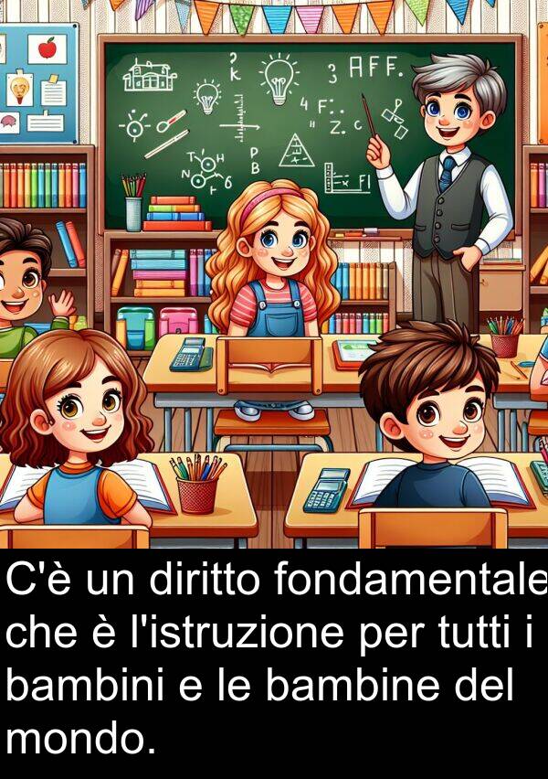 bambine: C'è un diritto fondamentale che è l'istruzione per tutti i bambini e le bambine del mondo.