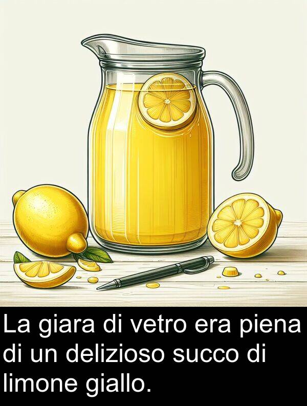 delizioso: La giara di vetro era piena di un delizioso succo di limone giallo.