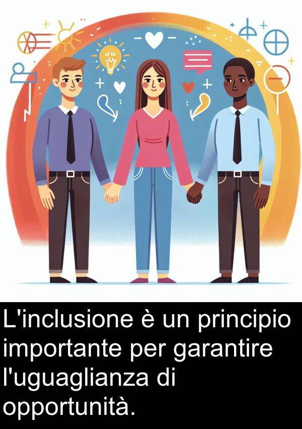 importante: L'inclusione è un principio importante per garantire l'uguaglianza di opportunità.