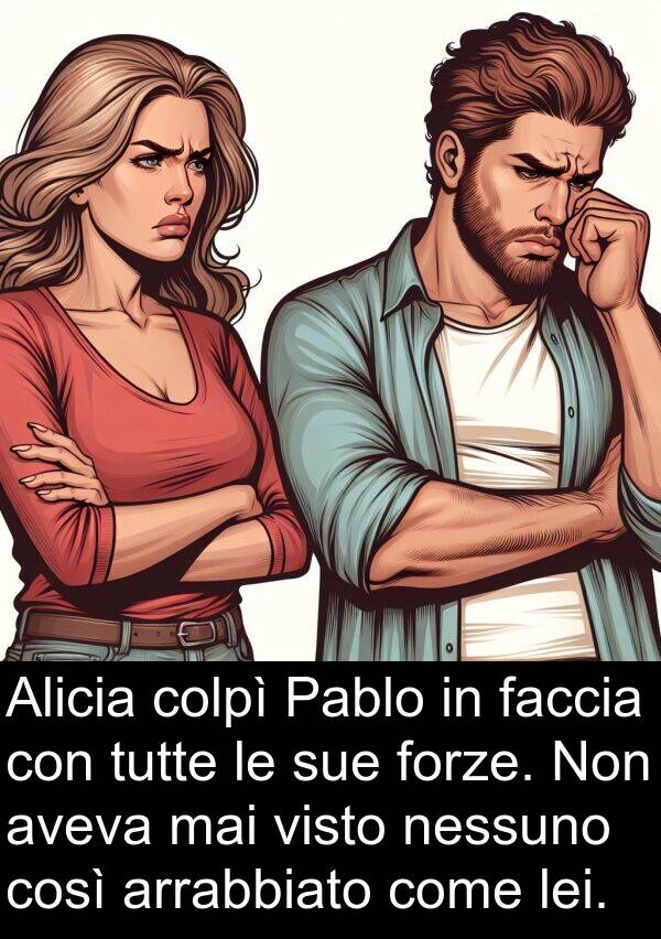 nessuno: Alicia colpì Pablo in faccia con tutte le sue forze. Non aveva mai visto nessuno così arrabbiato come lei.