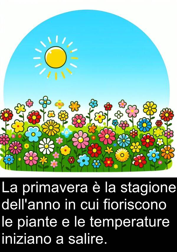 temperature: La primavera è la stagione dell'anno in cui fioriscono le piante e le temperature iniziano a salire.