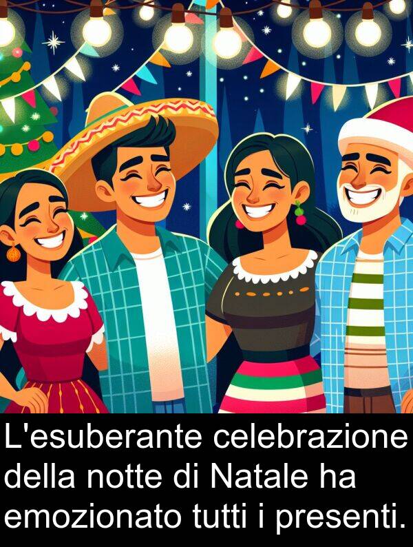 notte: L'esuberante celebrazione della notte di Natale ha emozionato tutti i presenti.