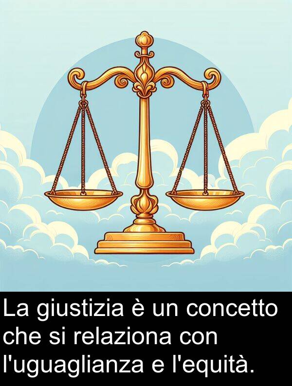 giustizia: La giustizia è un concetto che si relaziona con l'uguaglianza e l'equità.