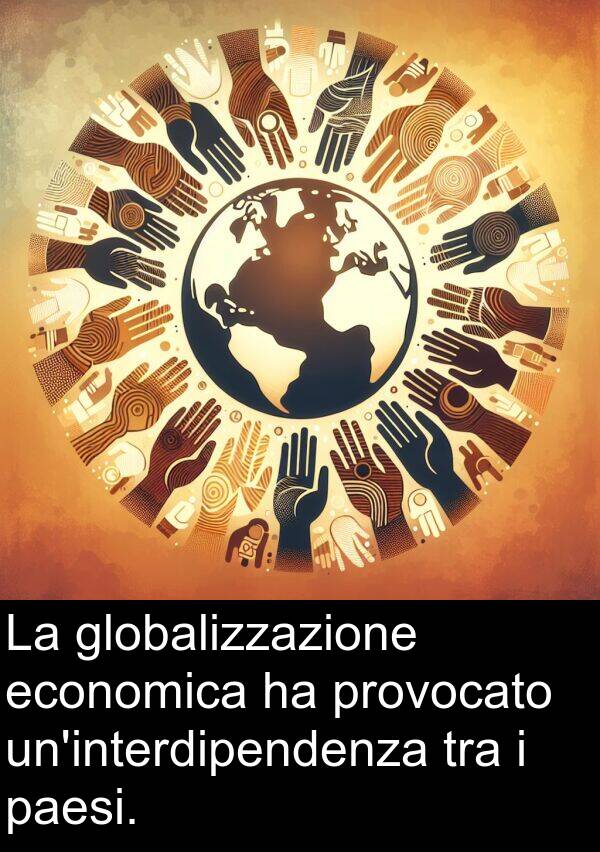 paesi: La globalizzazione economica ha provocato un'interdipendenza tra i paesi.