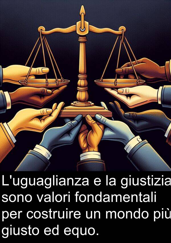 giustizia: L'uguaglianza e la giustizia sono valori fondamentali per costruire un mondo più giusto ed equo.