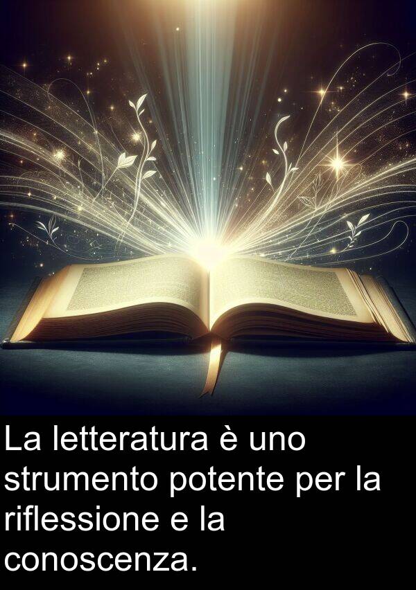 letteratura: La letteratura è uno strumento potente per la riflessione e la conoscenza.