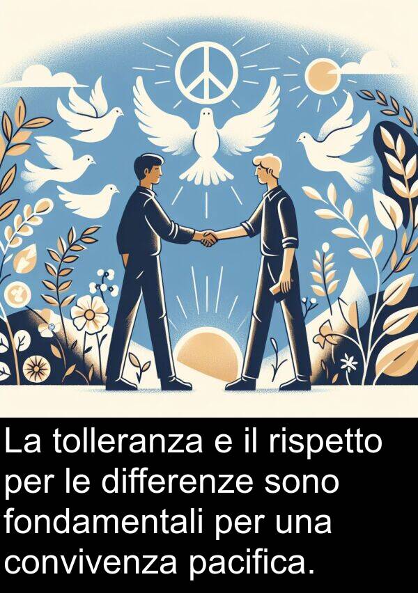 pacifica: La tolleranza e il rispetto per le differenze sono fondamentali per una convivenza pacifica.