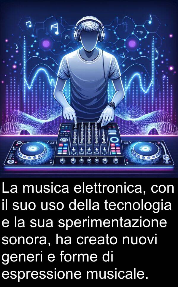 generi: La musica elettronica, con il suo uso della tecnologia e la sua sperimentazione sonora, ha creato nuovi generi e forme di espressione musicale.