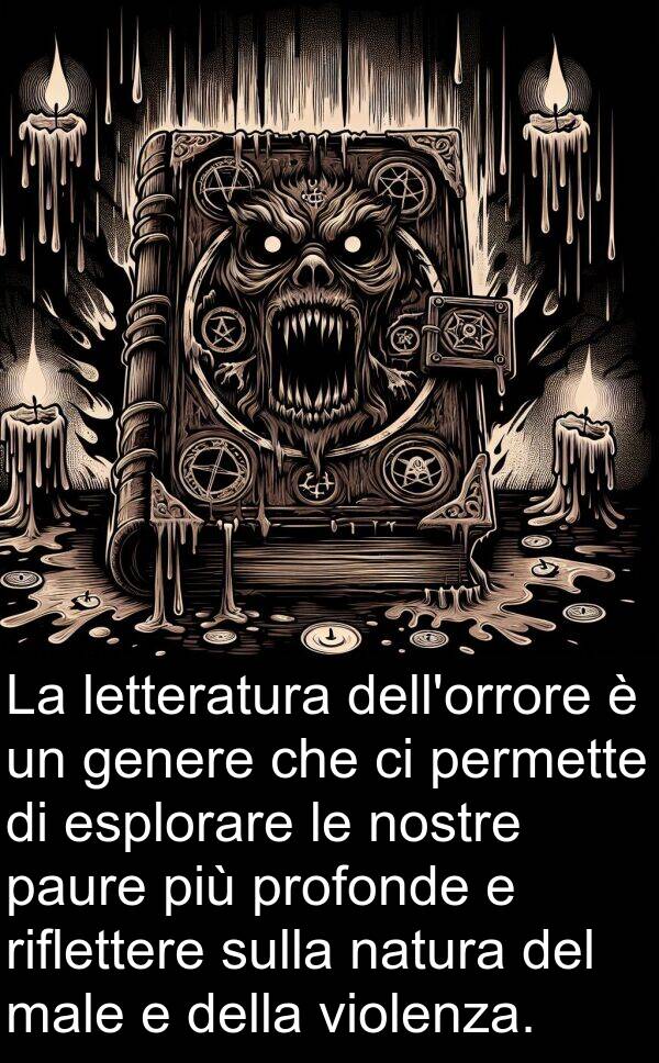 nostre: La letteratura dell'orrore è un genere che ci permette di esplorare le nostre paure più profonde e riflettere sulla natura del male e della violenza.