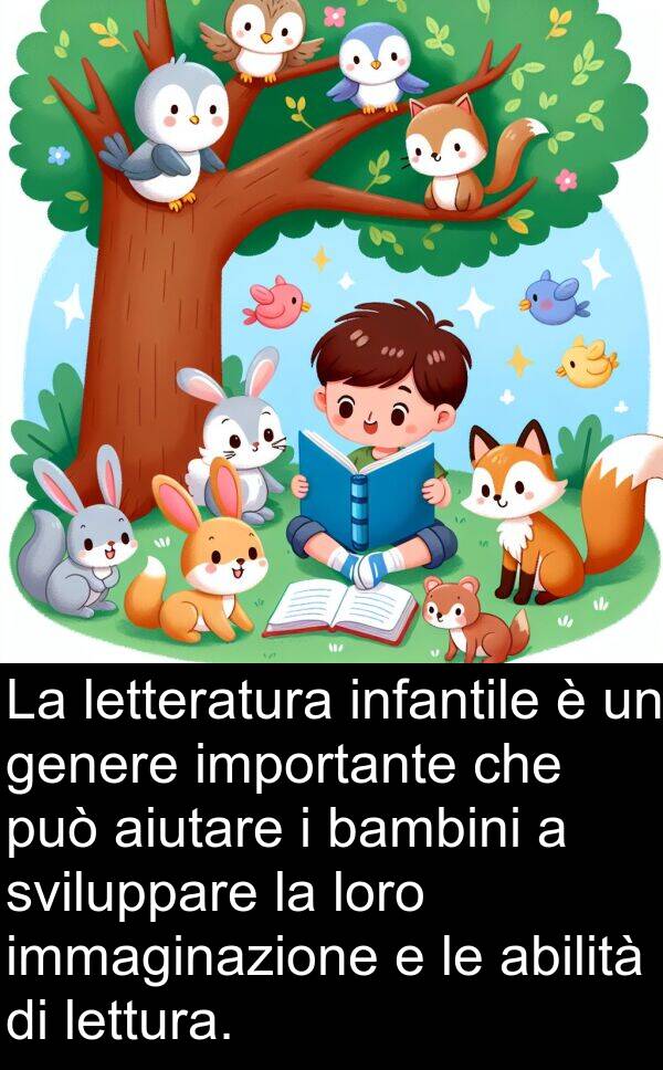 genere: La letteratura infantile è un genere importante che può aiutare i bambini a sviluppare la loro immaginazione e le abilità di lettura.