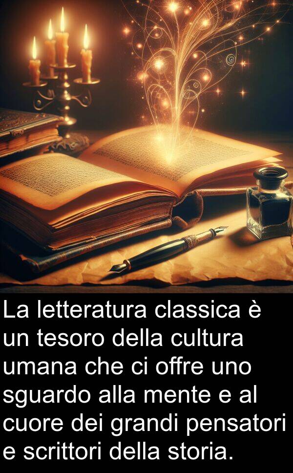 tesoro: La letteratura classica è un tesoro della cultura umana che ci offre uno sguardo alla mente e al cuore dei grandi pensatori e scrittori della storia.