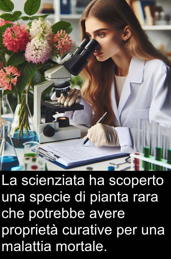 proprietà: La scienziata ha scoperto una specie di pianta rara che potrebbe avere proprietà curative per una malattia mortale.