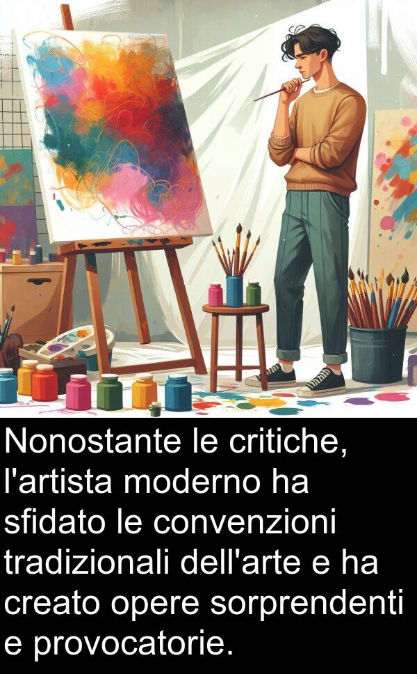 opere: Nonostante le critiche, l'artista moderno ha sfidato le convenzioni tradizionali dell'arte e ha creato opere sorprendenti e provocatorie.