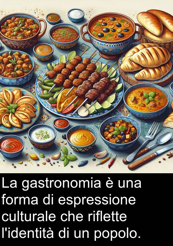 gastronomia: La gastronomia è una forma di espressione culturale che riflette l'identità di un popolo.