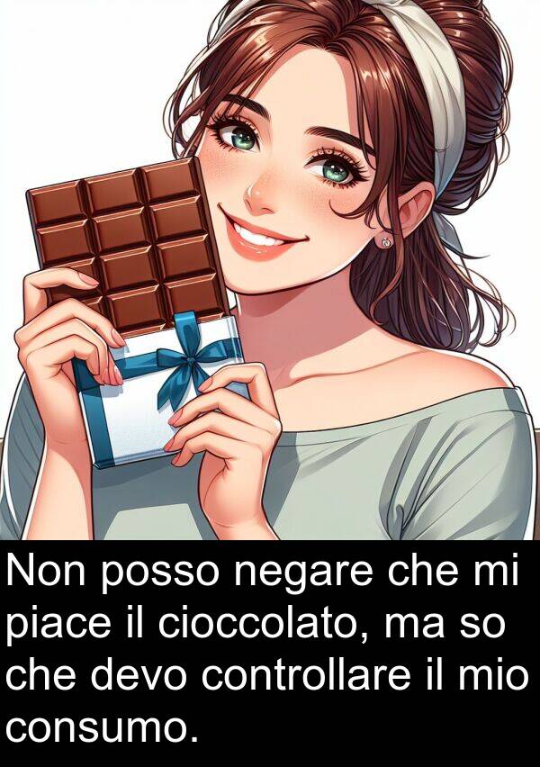 negare: Non posso negare che mi piace il cioccolato, ma so che devo controllare il mio consumo.