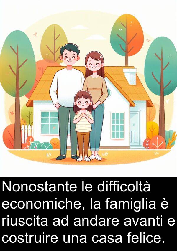 famiglia: Nonostante le difficoltà economiche, la famiglia è riuscita ad andare avanti e costruire una casa felice.