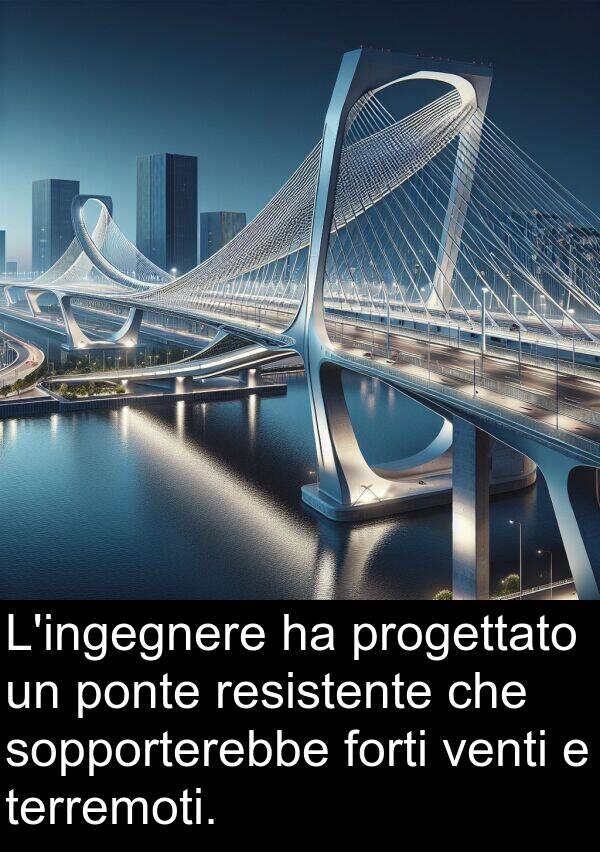 terremoti: L'ingegnere ha progettato un ponte resistente che sopporterebbe forti venti e terremoti.