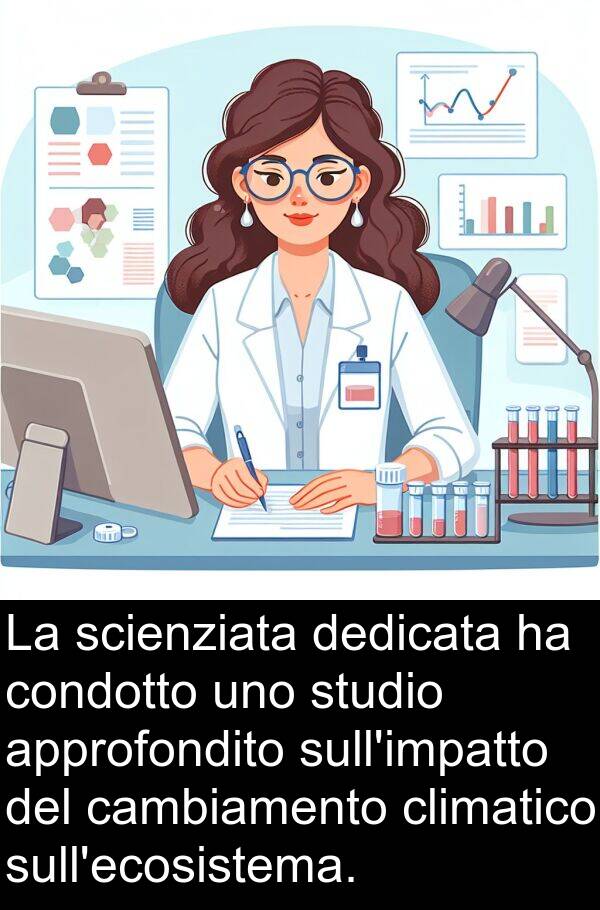 climatico: La scienziata dedicata ha condotto uno studio approfondito sull'impatto del cambiamento climatico sull'ecosistema.