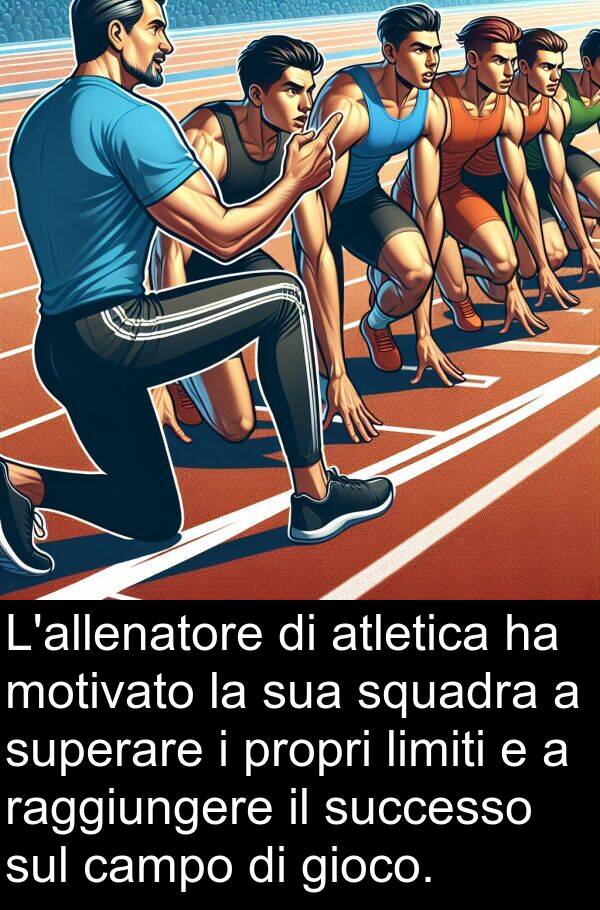 gioco: L'allenatore di atletica ha motivato la sua squadra a superare i propri limiti e a raggiungere il successo sul campo di gioco.