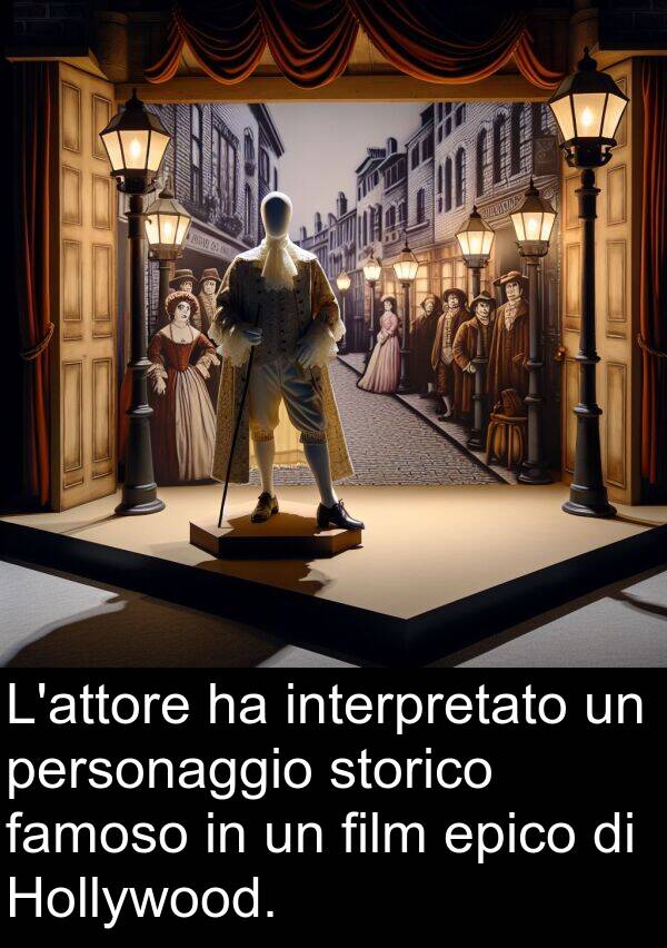 famoso: L'attore ha interpretato un personaggio storico famoso in un film epico di Hollywood.