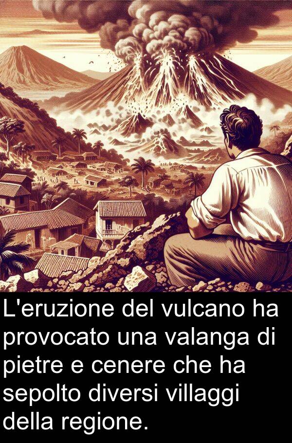 valanga: L'eruzione del vulcano ha provocato una valanga di pietre e cenere che ha sepolto diversi villaggi della regione.