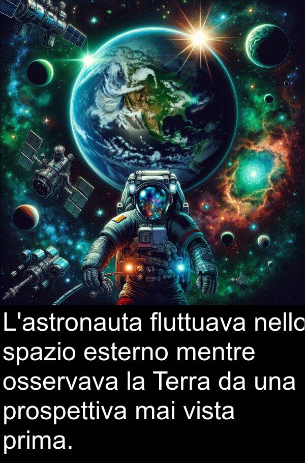 nello: L'astronauta fluttuava nello spazio esterno mentre osservava la Terra da una prospettiva mai vista prima.