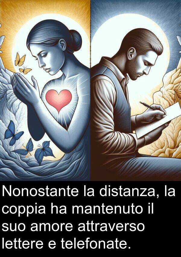 telefonate: Nonostante la distanza, la coppia ha mantenuto il suo amore attraverso lettere e telefonate.