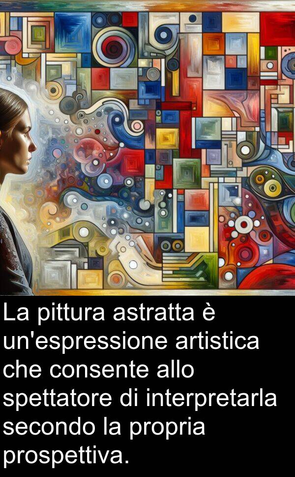 allo: La pittura astratta è un'espressione artistica che consente allo spettatore di interpretarla secondo la propria prospettiva.