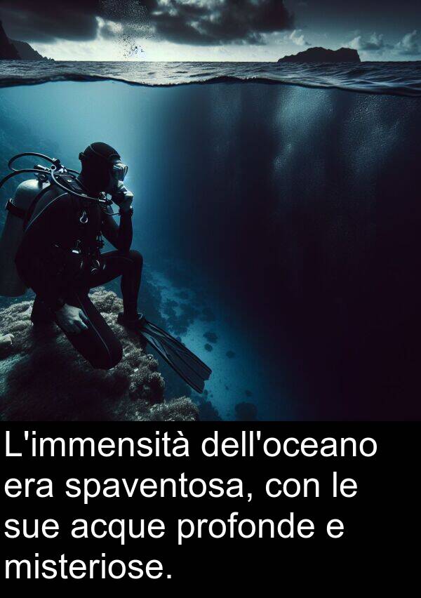 acque: L'immensità dell'oceano era spaventosa, con le sue acque profonde e misteriose.