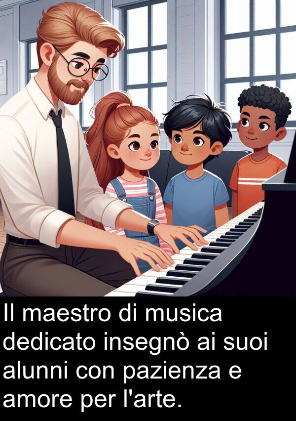 maestro: Il maestro di musica dedicato insegnò ai suoi alunni con pazienza e amore per l'arte.