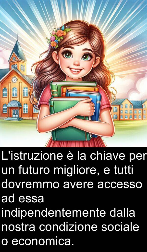 nostra: L'istruzione è la chiave per un futuro migliore, e tutti dovremmo avere accesso ad essa indipendentemente dalla nostra condizione sociale o economica.