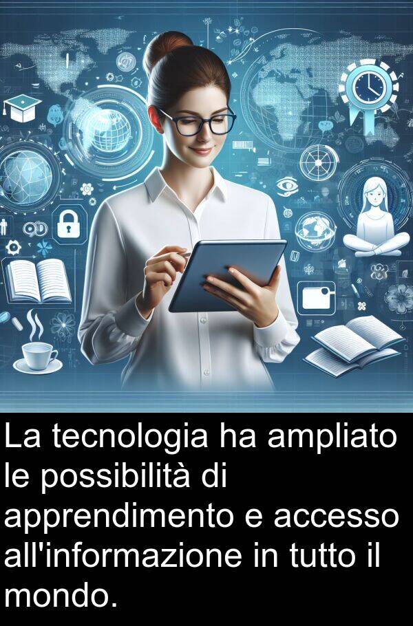 tecnologia: La tecnologia ha ampliato le possibilità di apprendimento e accesso all'informazione in tutto il mondo.