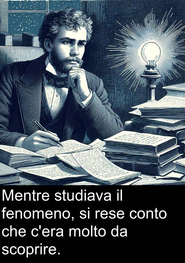 fenomeno: Mentre studiava il fenomeno, si rese conto che c'era molto da scoprire.