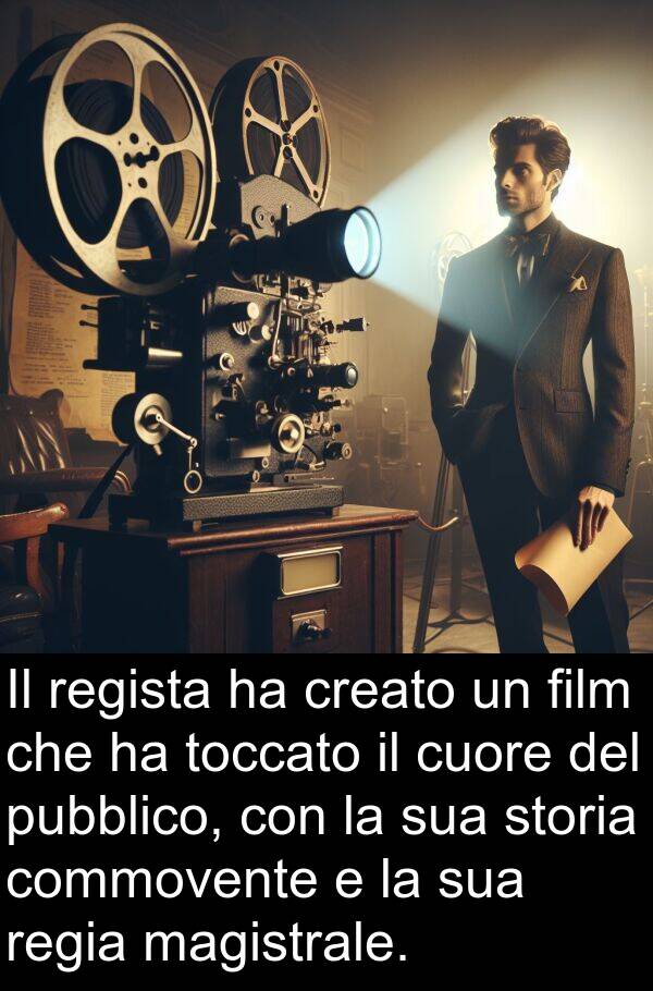 toccato: Il regista ha creato un film che ha toccato il cuore del pubblico, con la sua storia commovente e la sua regia magistrale.