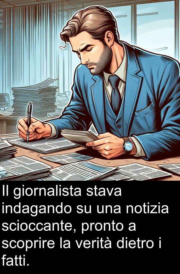 fatti: Il giornalista stava indagando su una notizia scioccante, pronto a scoprire la verità dietro i fatti.