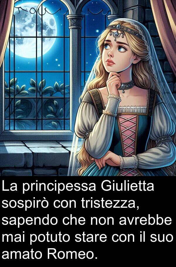 principessa: La principessa Giulietta sospirò con tristezza, sapendo che non avrebbe mai potuto stare con il suo amato Romeo.