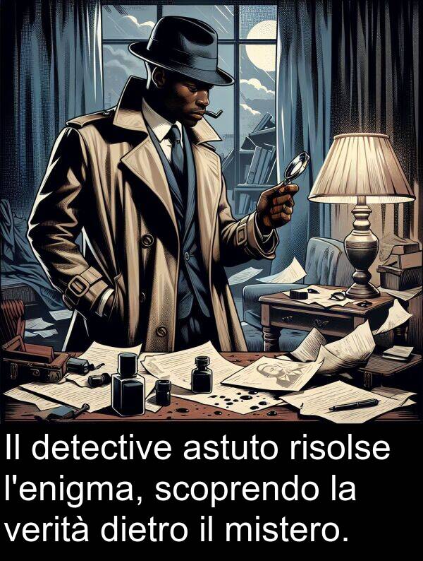 verità: Il detective astuto risolse l'enigma, scoprendo la verità dietro il mistero.