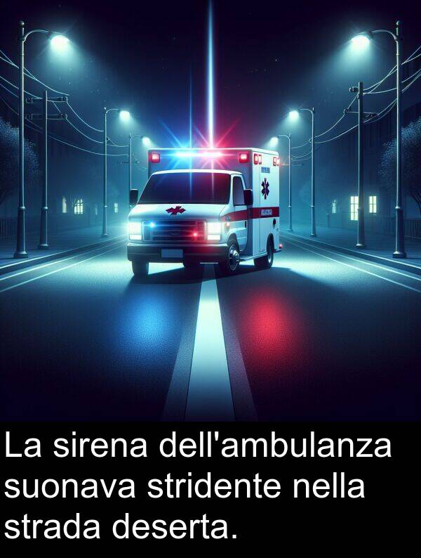 stridente: La sirena dell'ambulanza suonava stridente nella strada deserta.