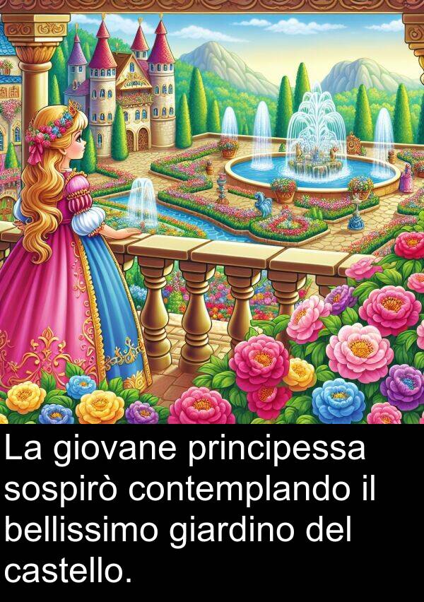 principessa: La giovane principessa sospirò contemplando il bellissimo giardino del castello.