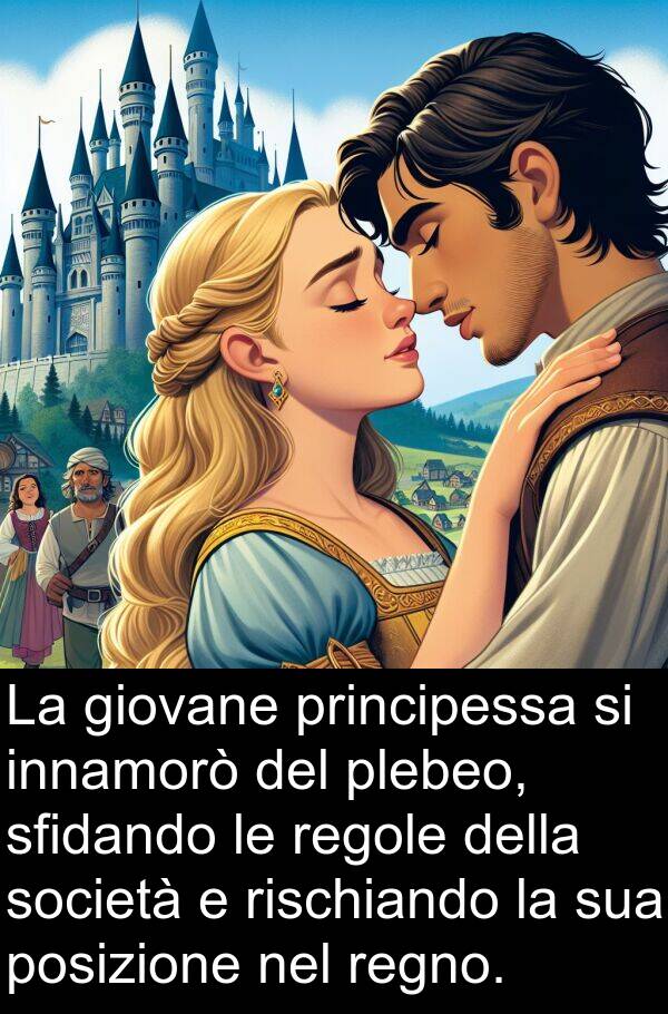 posizione: La giovane principessa si innamorò del plebeo, sfidando le regole della società e rischiando la sua posizione nel regno.