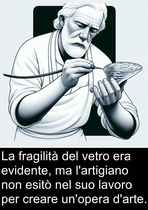 vetro: La fragilità del vetro era evidente, ma l'artigiano non esitò nel suo lavoro per creare un'opera d'arte.